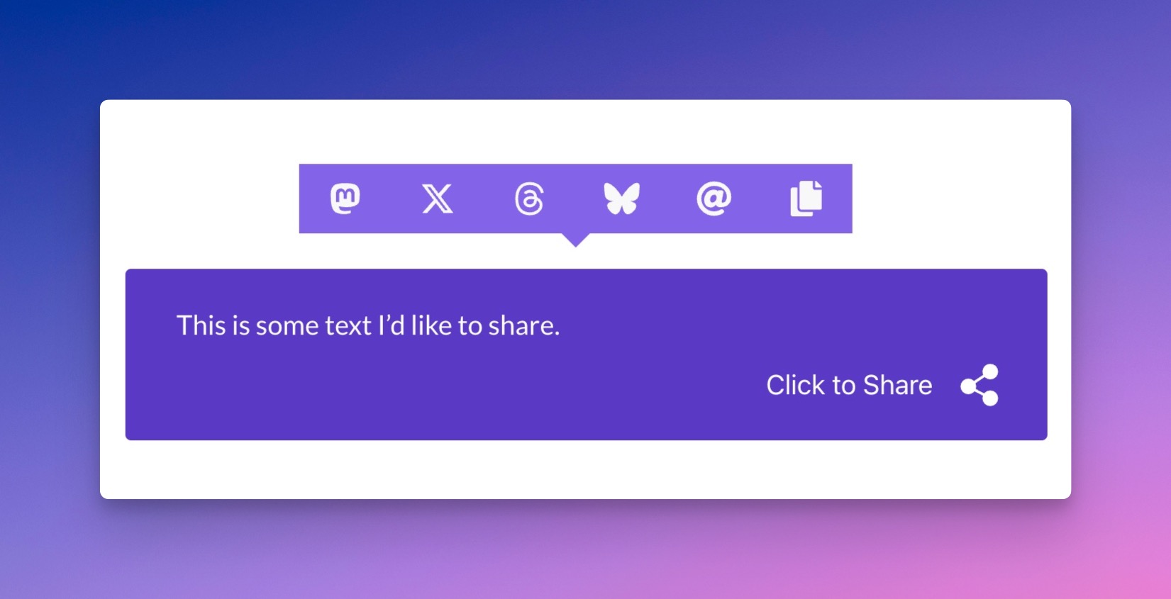 Click to Share Box