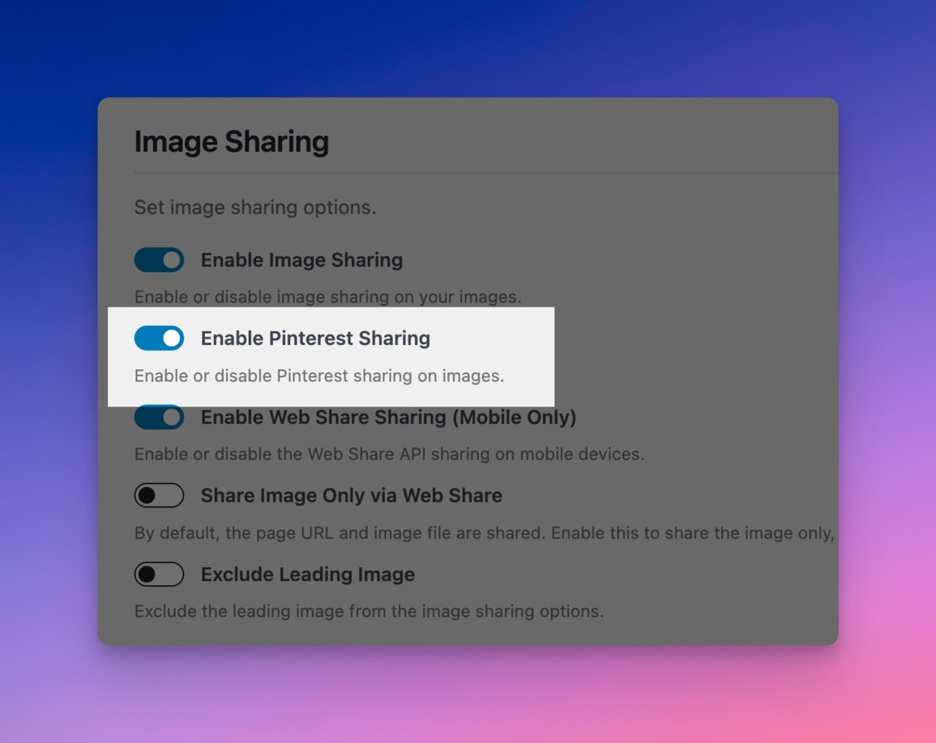 Enable Pinterest Sharing on an Image