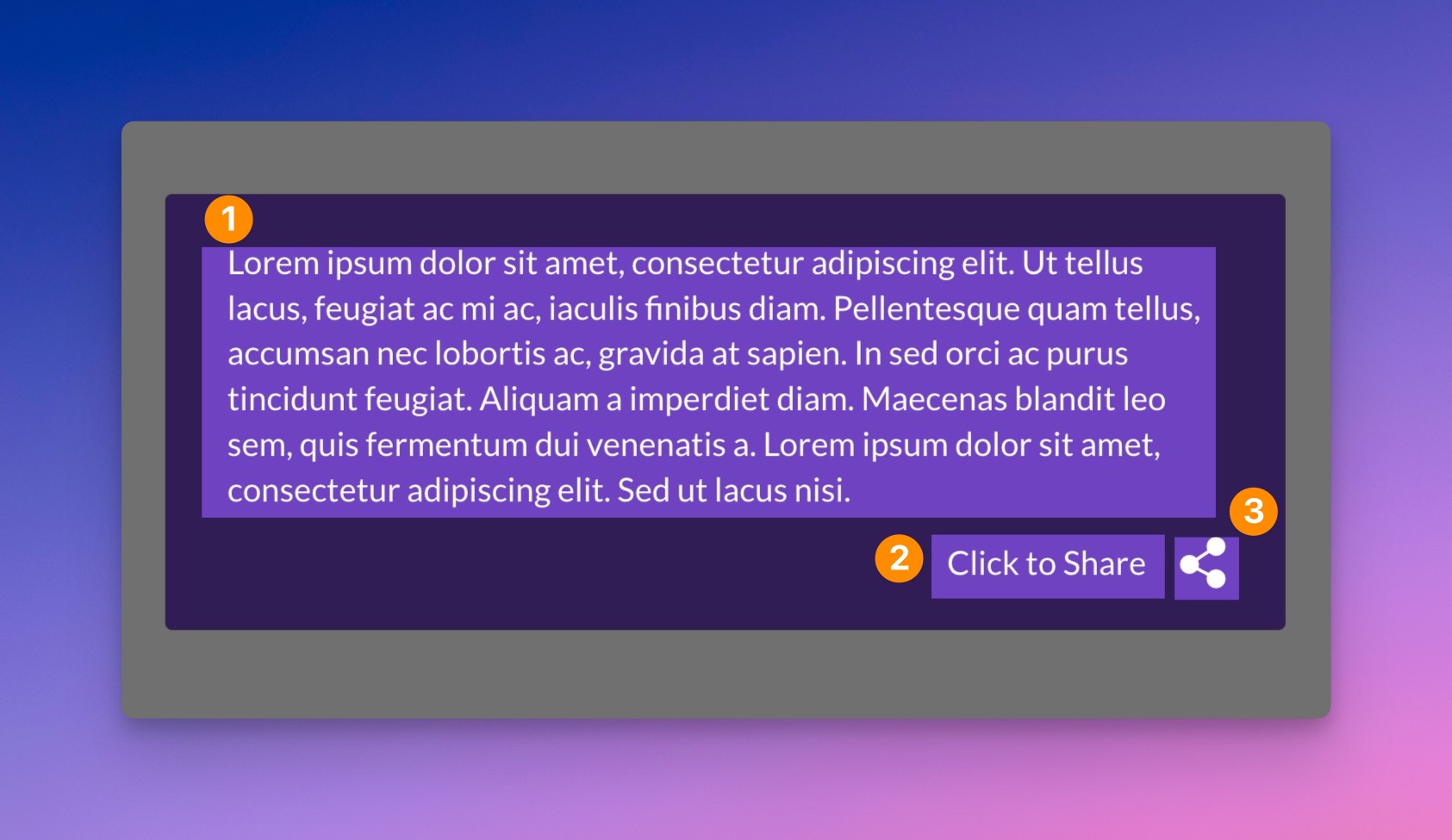 Diagram of Click to Share Box