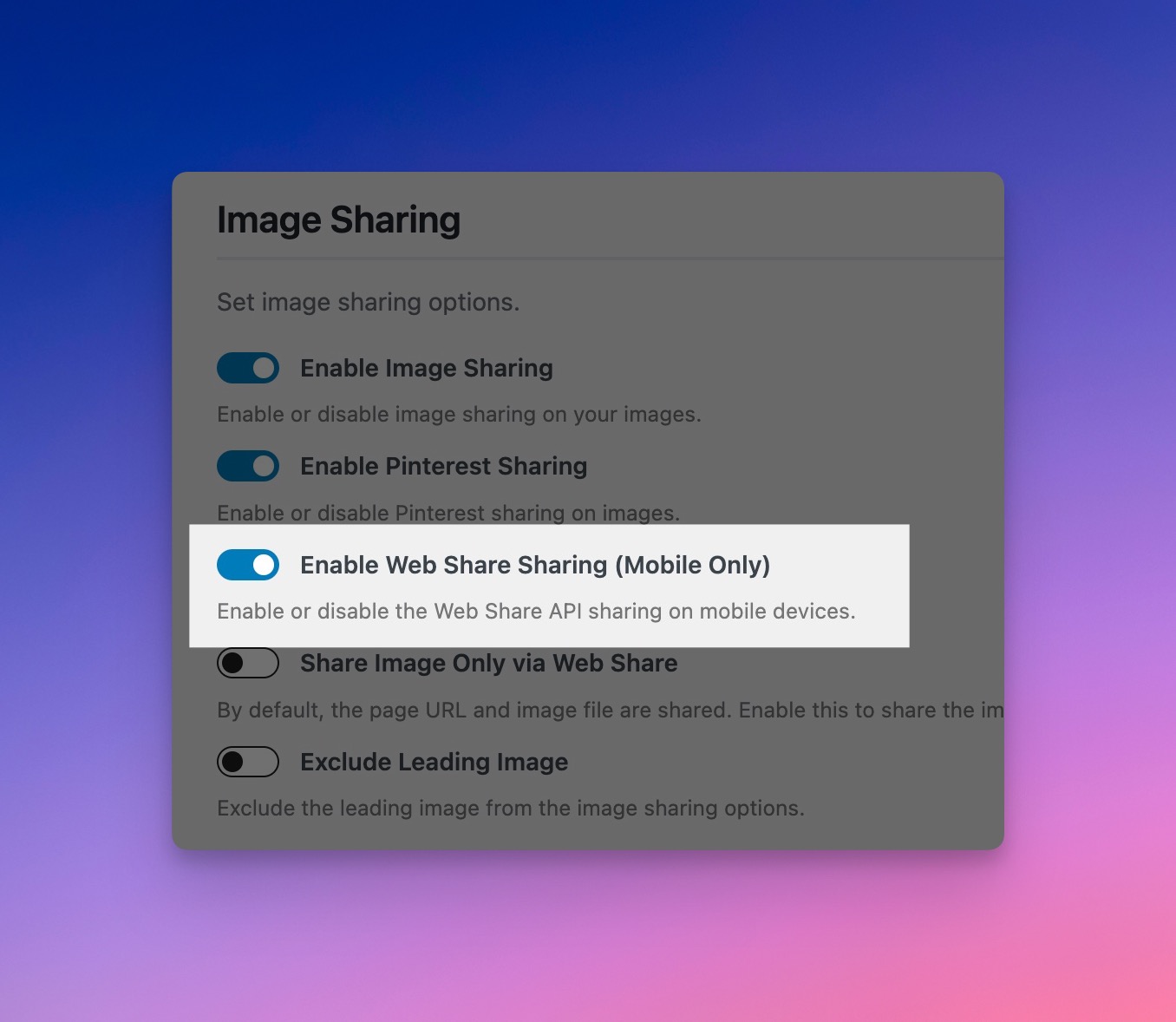 Web Share API on Images