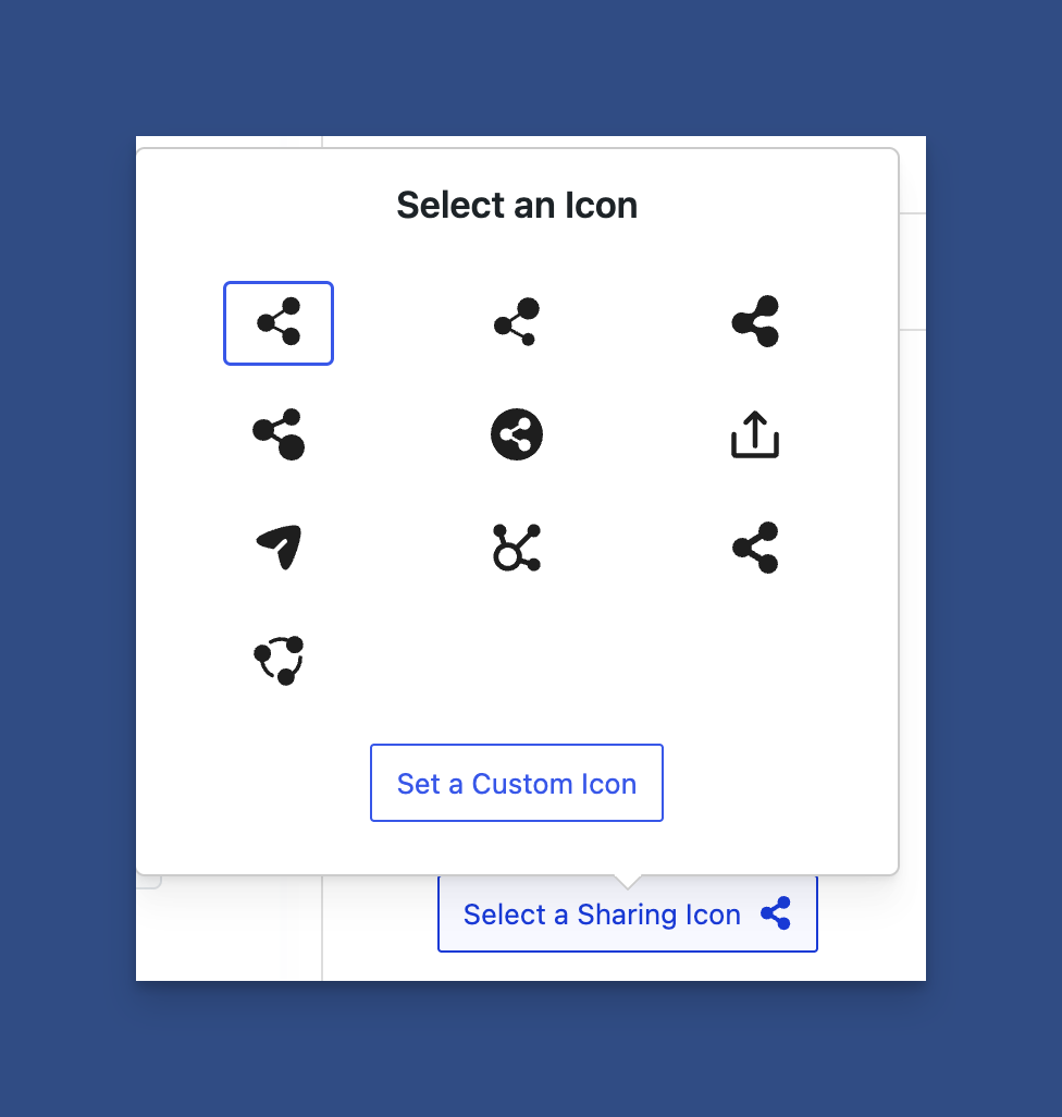 Available Sharing Icons