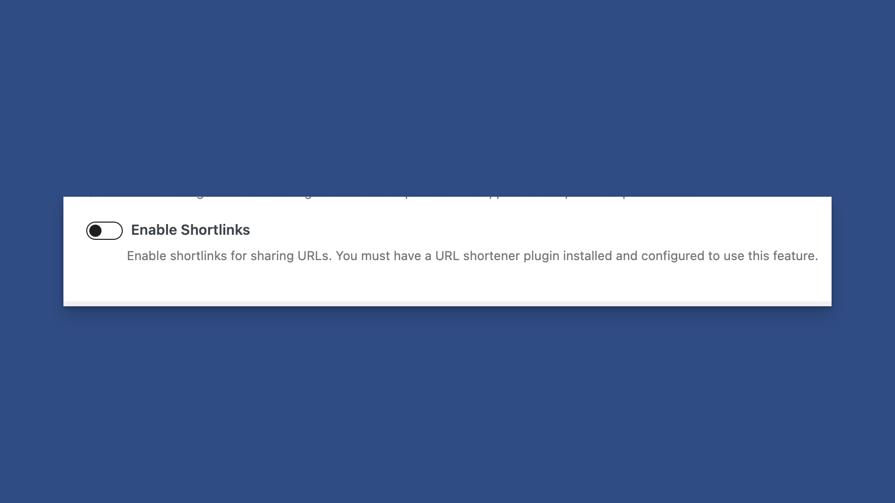 Shortlinks Option for Content Sharing