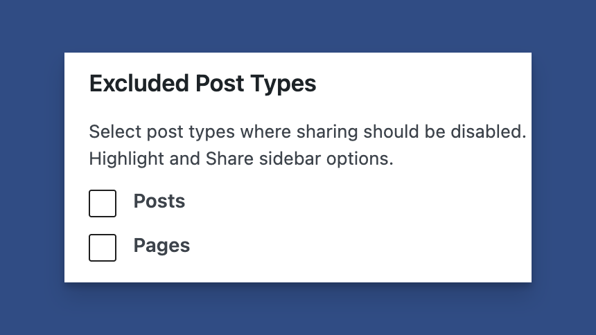 Excluded Post Types Option for Content Sharing