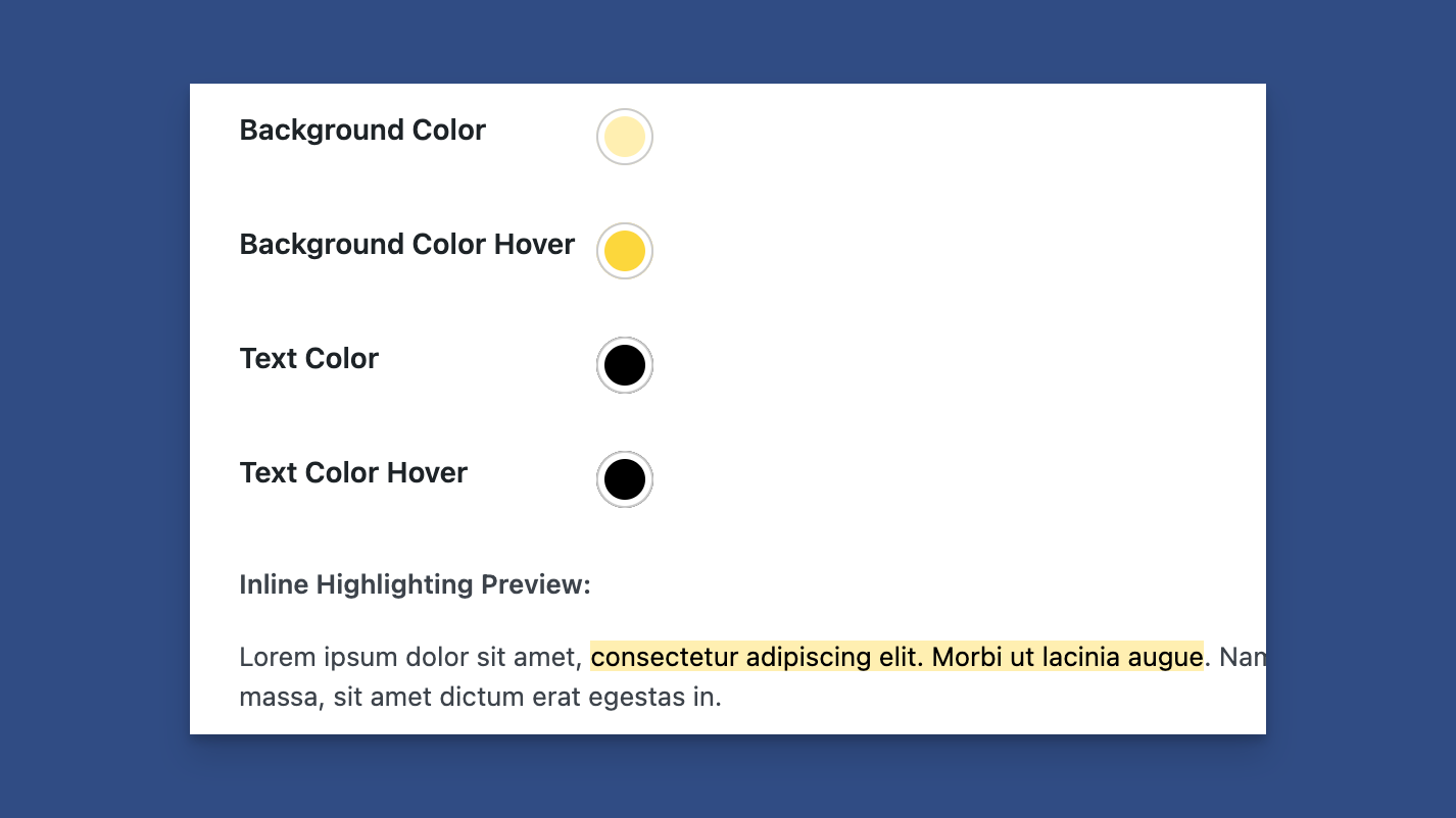 Adjust the Highlight Colors With a Preview Below