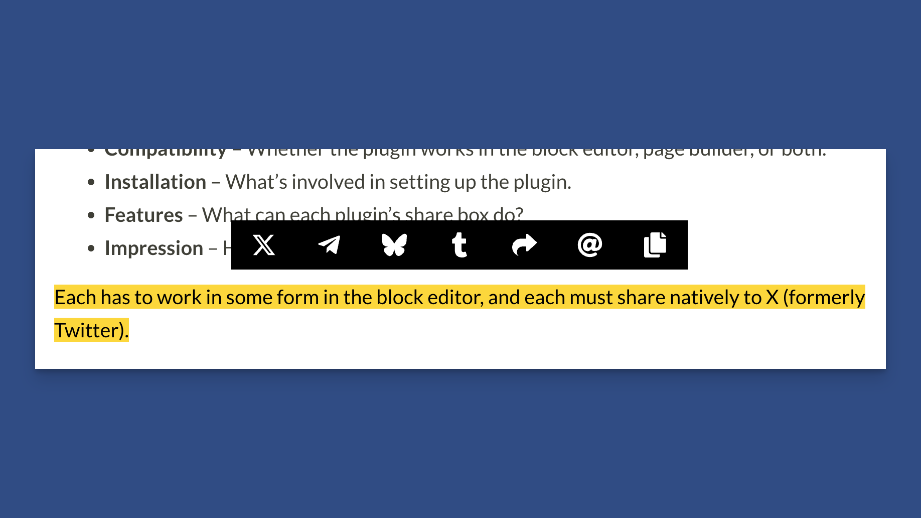 Inline Highlighting on the Frontend