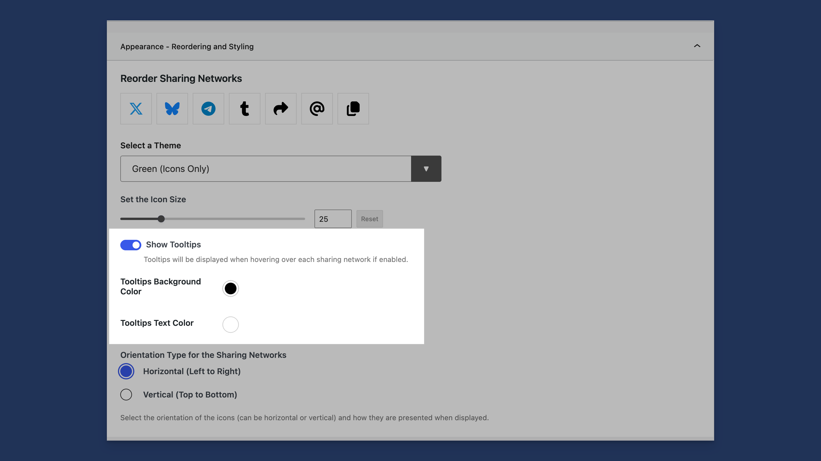 Tooltips Option