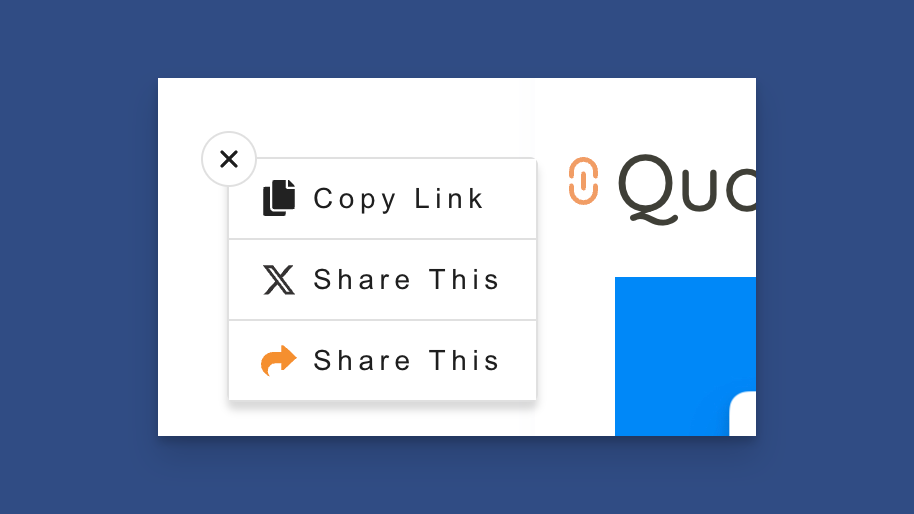 Social Options Shown on a Headline Hover