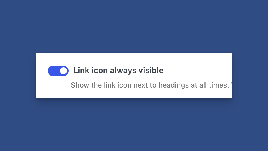 dlx link icon always visible