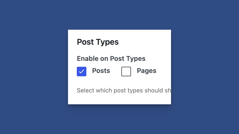 Post Type Settings for Headline Sharing