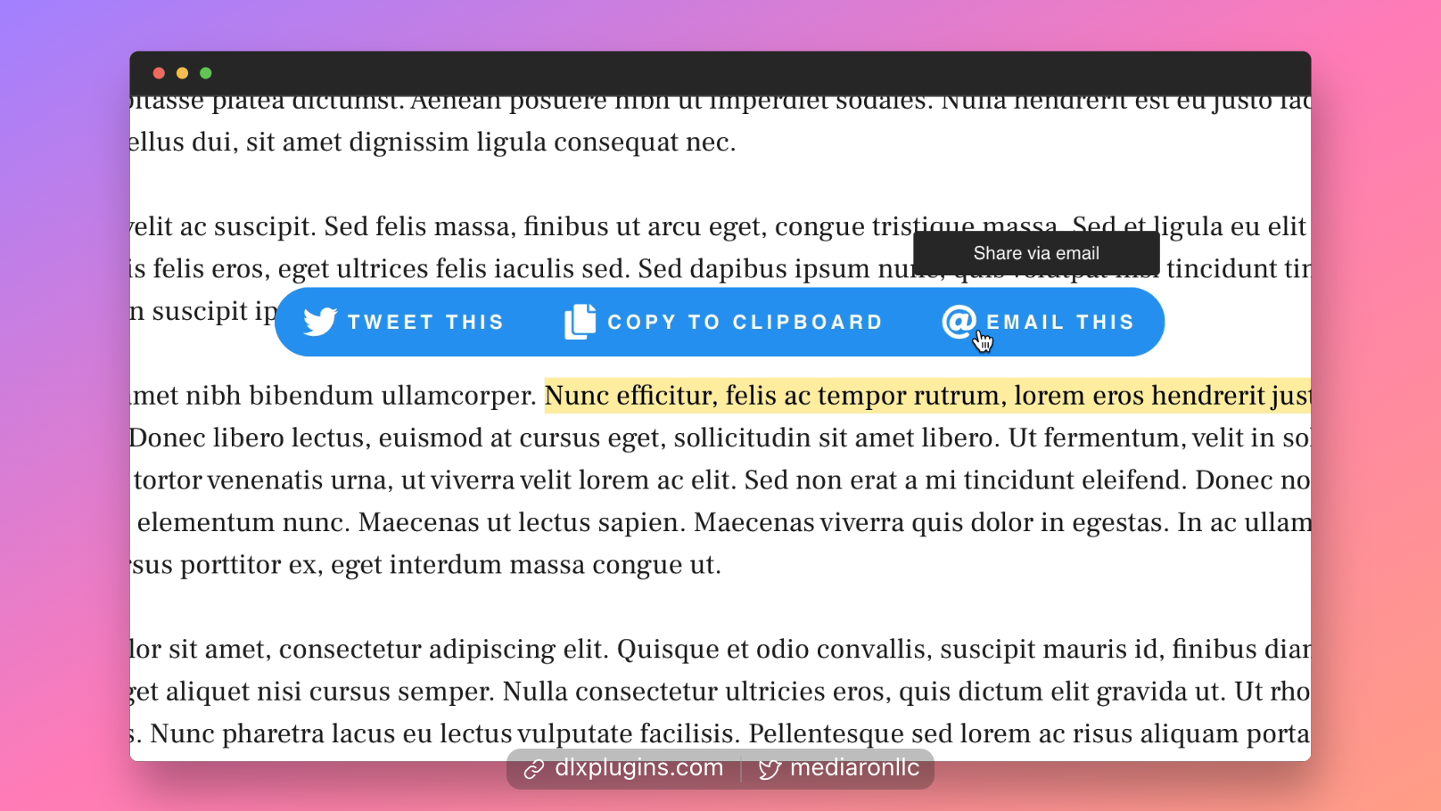 Email Option on the Frontend