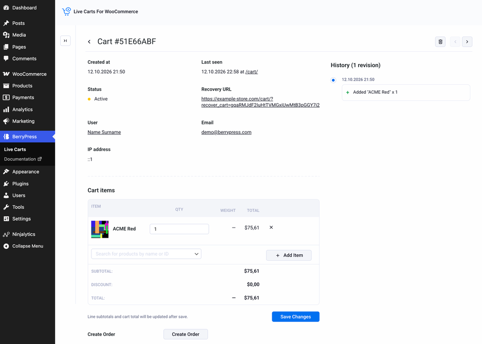 Your first tracked cart