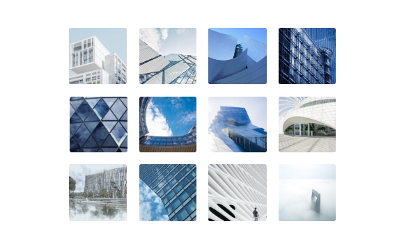 PhotoBerry Studio cropped grid gallery layout showing images with uniform proportions