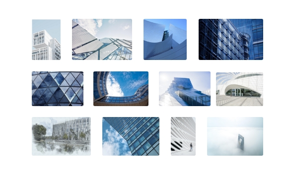 PhotoBerry Studio grid gallery layout displaying images in a clean responsive grid format