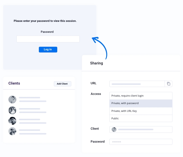 PhotoBerry Studio public galleries sharing interface accessible to anyone with the link
