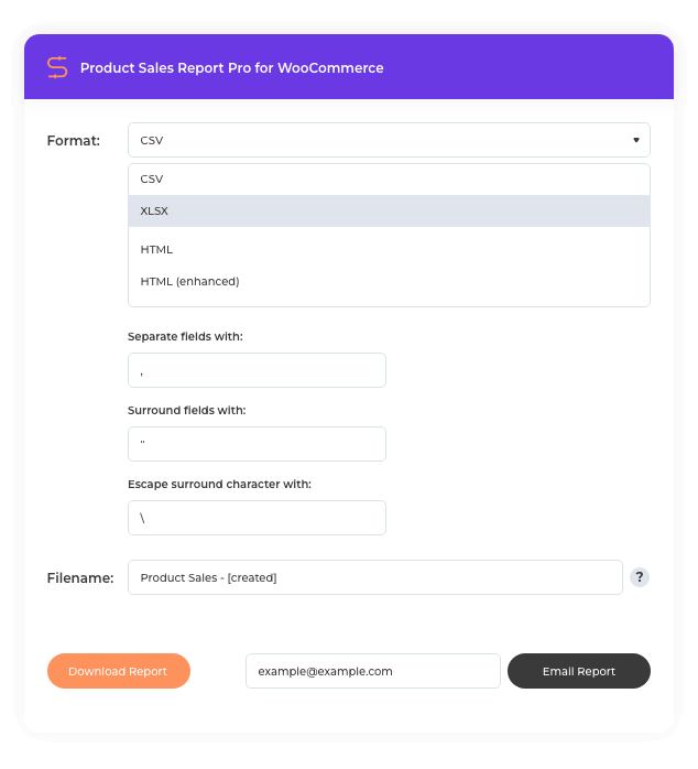 Multiple export formats